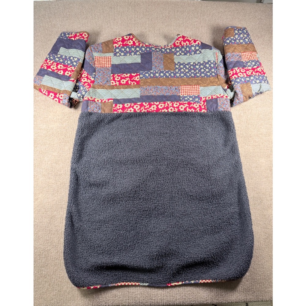 GIGIO USA Patchwork Quilted Sherpa Jacket – Cottagecore Boho Button Front Size M - Picture 3 of 10